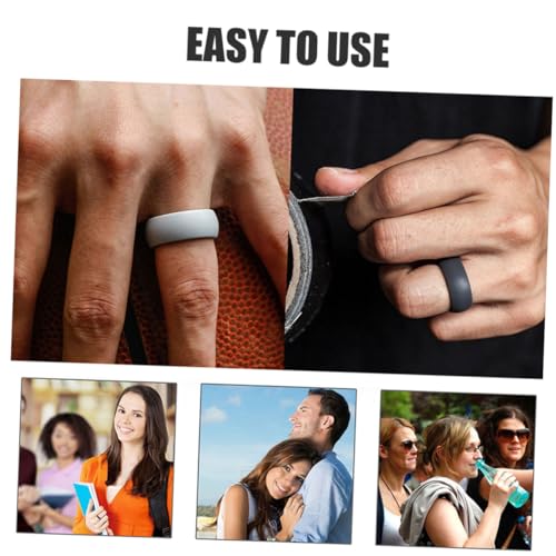 Anillos de boda de silicona para mujer y hombre miniatura 2
