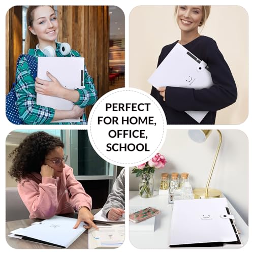 Image of SKYDUE 5 Pocket Expanding File Folder, Letter Size Portable Accordion Folders for Documents for School Office, White