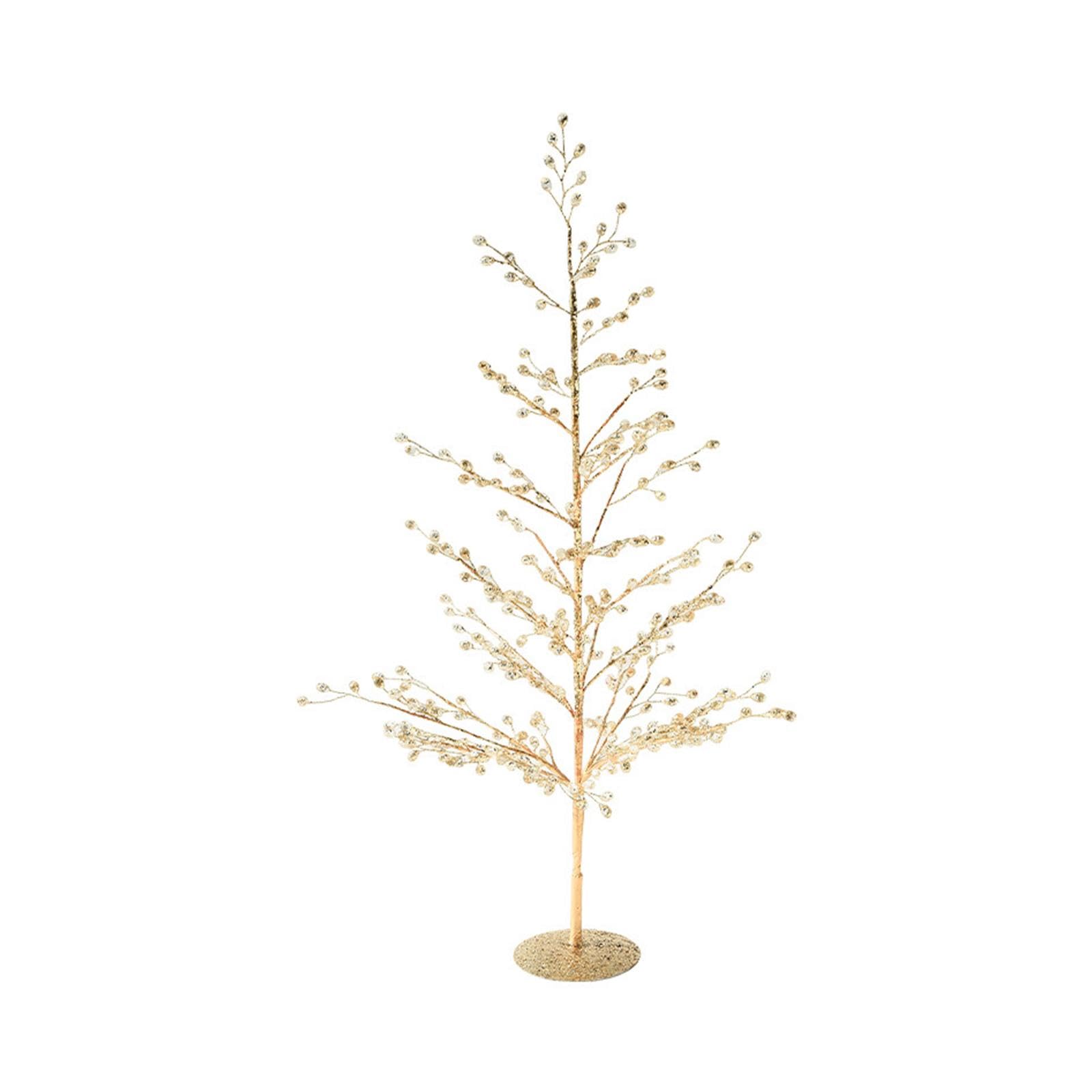 Qianly Adorno Navideño de Abedul de 48 Cm (18,90 Pulgadas), Accesorio Brillante para Fotos, del Dinero Artificial para Fiestas, Vacaciones Y Decoración, Dorado, Individual