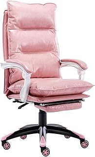 Silla para Juegos Silla Profesional para Carreras Silla reclinable Rosa para niña, Silla de Oficina ergonómica, Silla giratoria de Cuero PU (Color : Pink, Size : 60 * 60 * 123cm)