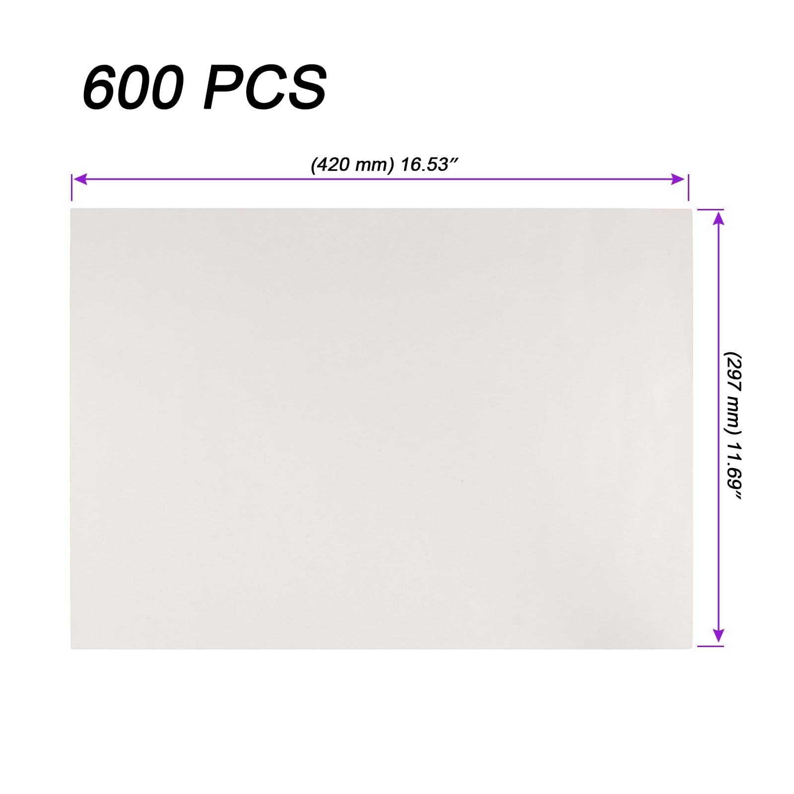 JOIKIT 600 Sheets A3 Newsprint Paper, 420 x 297mm White Newspaper Offcuts Sheets for Wrapping Packing - Image 2