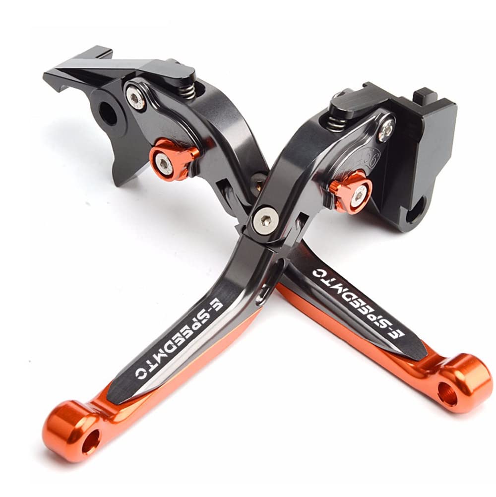 ESPEEDMTC Per KTM Duke 125 200 250 390 Duke RC125 RC200 RC390 2013-2023 Modified CNC aluminum Alloy Length Adjustable Foldable Brake Clutch Lever Accessories (Arancione)