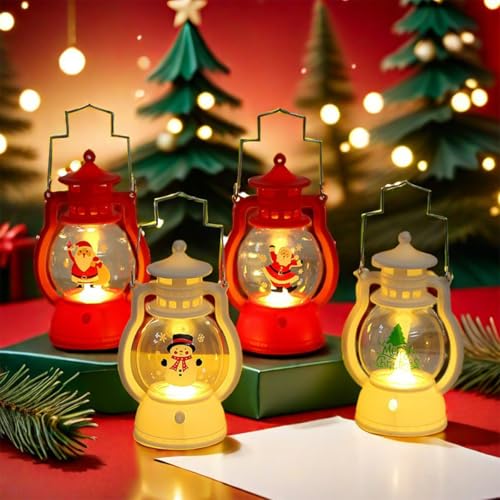 Lanito クリスマスライト 卓上 置物ライト クリスマス用ライト 電池式 4個セット クリスマス LED ライト クリスマス ランタン クリスマス装飾ライト クリスマス飾り 卓上置物 雰囲気作り 部屋 玄関 飾り