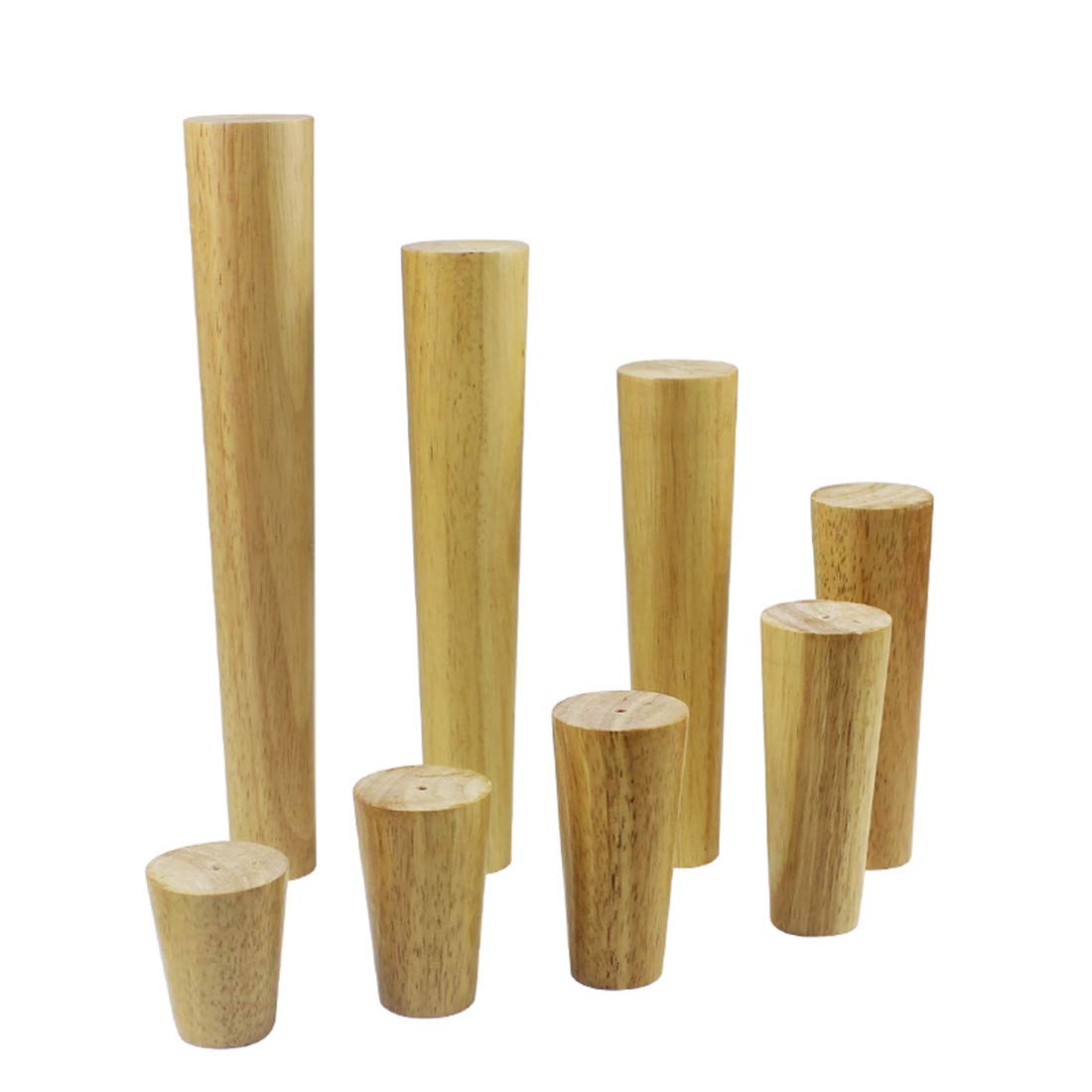 4X Gambe per Tavolo in Legno massello Gambe per mobili in Quercia,Gambe per divani affusolate in Legno,Piedini di Ricambio per armadietto,per Divano, Poltrona, Divano a Due posti, Tavolo da Pranzo,