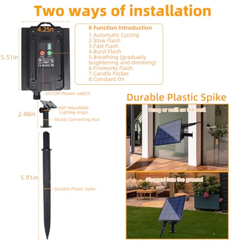 50 ft 25 Warm White ST38 Edison Bulb LED Outdoor String Light Solar-Powered by ShineU - Used condition - Image 6