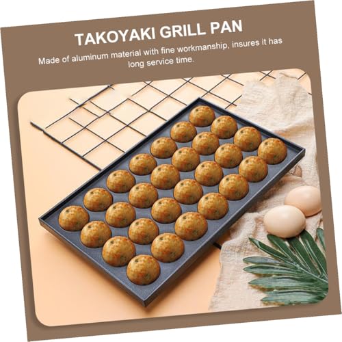 Plaque takoyaki en aluminium léger et sûr avec 28 cavités de cuisson noires