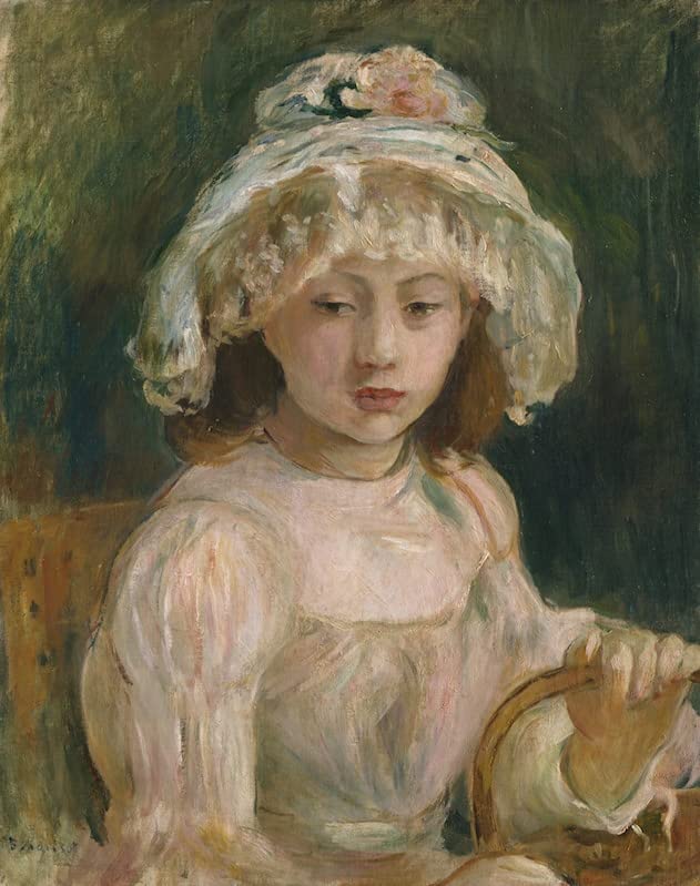 Tableau Jeune fille au chapeau pour decoration chambre cocooning 60x90