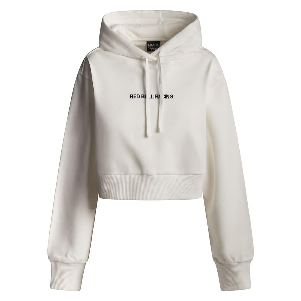 PEPE JEANS Damska bluza z kapturem z logo Cropped, biała (biała), M, Biały (złamana biel), M