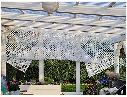 Y&J Tarnnetz Weiß Sichtschutz 2x3m 2x4m 3x3m 3x4m 3x5m 3x6m, Auto Schattennetz Garten, Für Camping Segeln Halloween… – Bild 4
