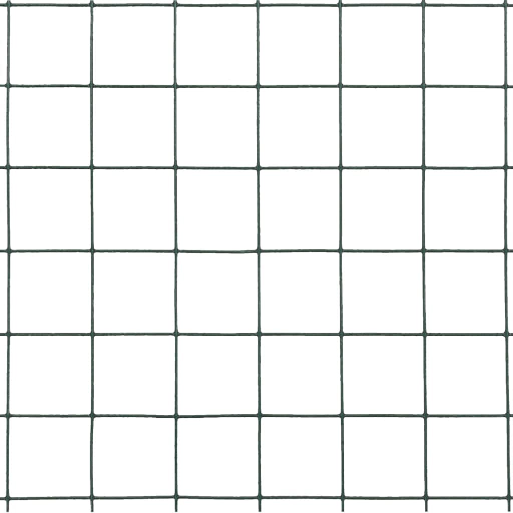 Alambrada de gallinero Acero Revestimiento PVC Verde 25x1,5 m, Valla Jardin, Malla Metalica, Vallas Metalicas, Vallas De Obra, Rejilla Metalica, Alambre De Espino - 143635