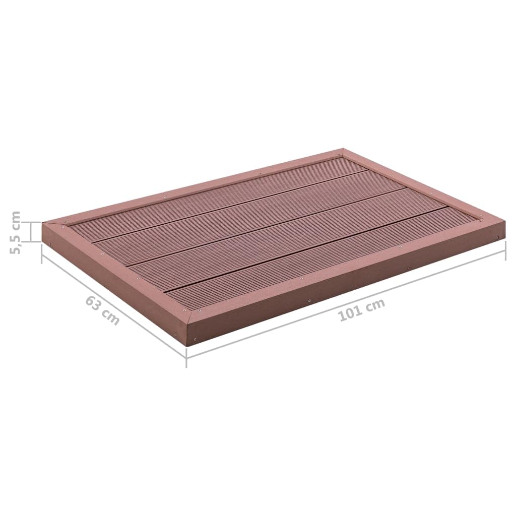 Element podłogowy do prysznica solarnego, brązowy, 101 x 63 x 5,5 cm, WPC antypoślizgowa, wszechstronna, stabilna, nadaje się do basenu, jacuzzi spa, akcesoria pielęgnacyjne, plandeka do