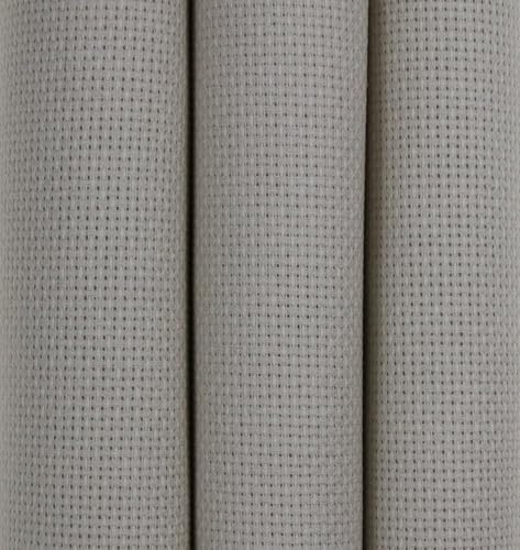 Image of KCS 3 pc of 15 inch x 18 inch(38cmx45cm) Counted Cross Stitch Cotton Aida Cloth Needlework Rolled Fabric Box,16CT,Pearl Grey