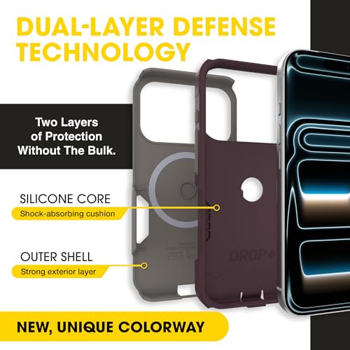 Image of OtterBox iPhone 17 Pro (Only) - Commuter Series Case - Built-in MagSafe - Thin, Dual-Layer, Pocket-Friendly, Port Cover - 50 Shades of Kinda Purple
