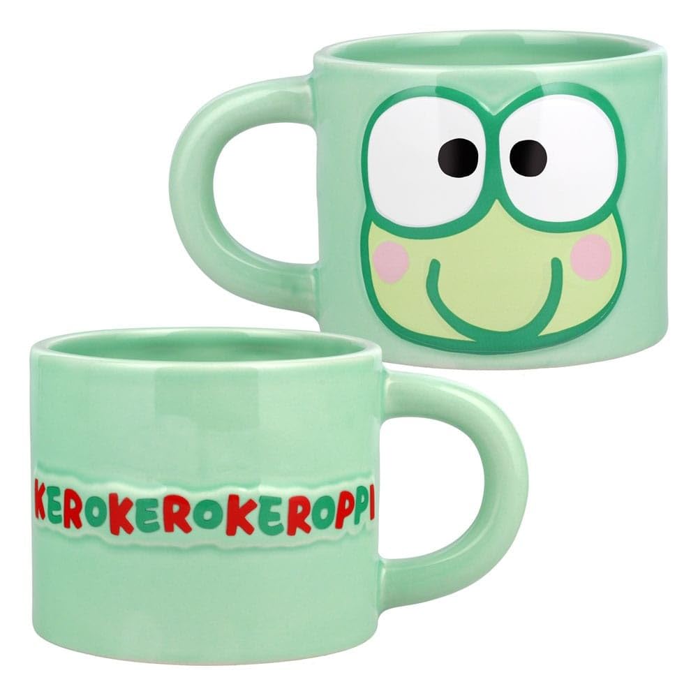 Paladone Keroppi Green Mug, Officially Licensed Sanrio Hello Kitty & Friends 400ml Large Ceramic Coffee Cup for Tea & Hot Chocolate, Kawaii Gift for Girls, Women, Teenagers