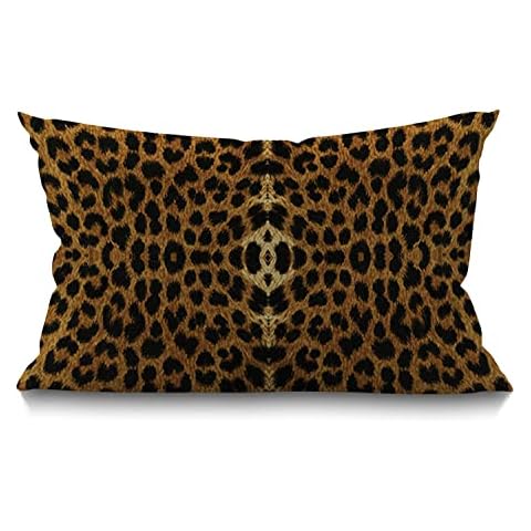 BGBDEIA Leopard Sexy Leopard Print Cushion Cover Linen Fabric for Couch Bed Sofa Car Waist Throw Pillow Cover 12 x 20 inch Pillow Case 30 x 50 cm Cover
