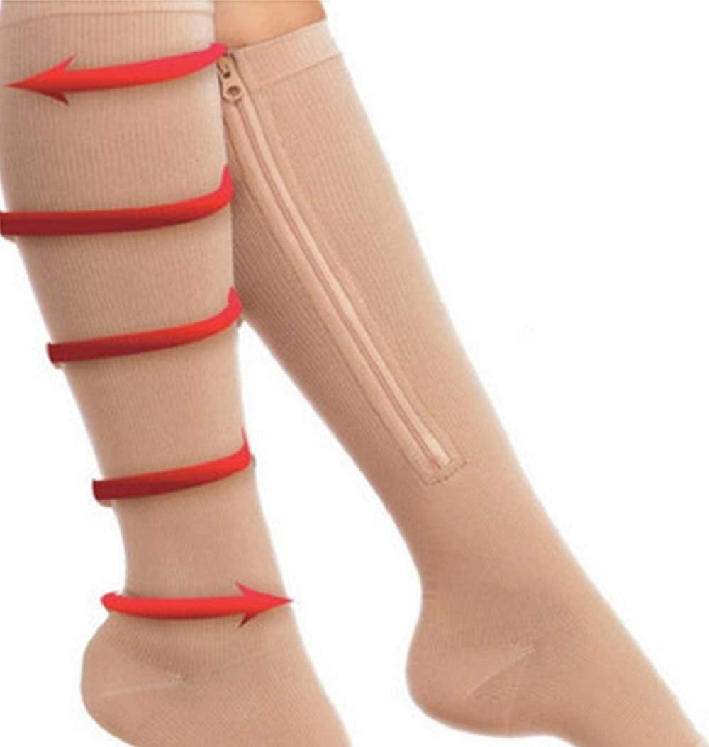 Zipper Compression Socks Open Toe Knee High | Compression Leg Support Stockings with Side Zipper | Knee High Compression Socks for Calf Support Wear & Travel-image-7