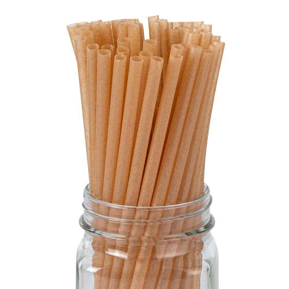 Restaurantware Sugarcane Straws 2000 Count 8.27 Inch Drinking Straw Sturdy Design Unwrapped, Temperature-Resistant for Hot Cold Foods Brown