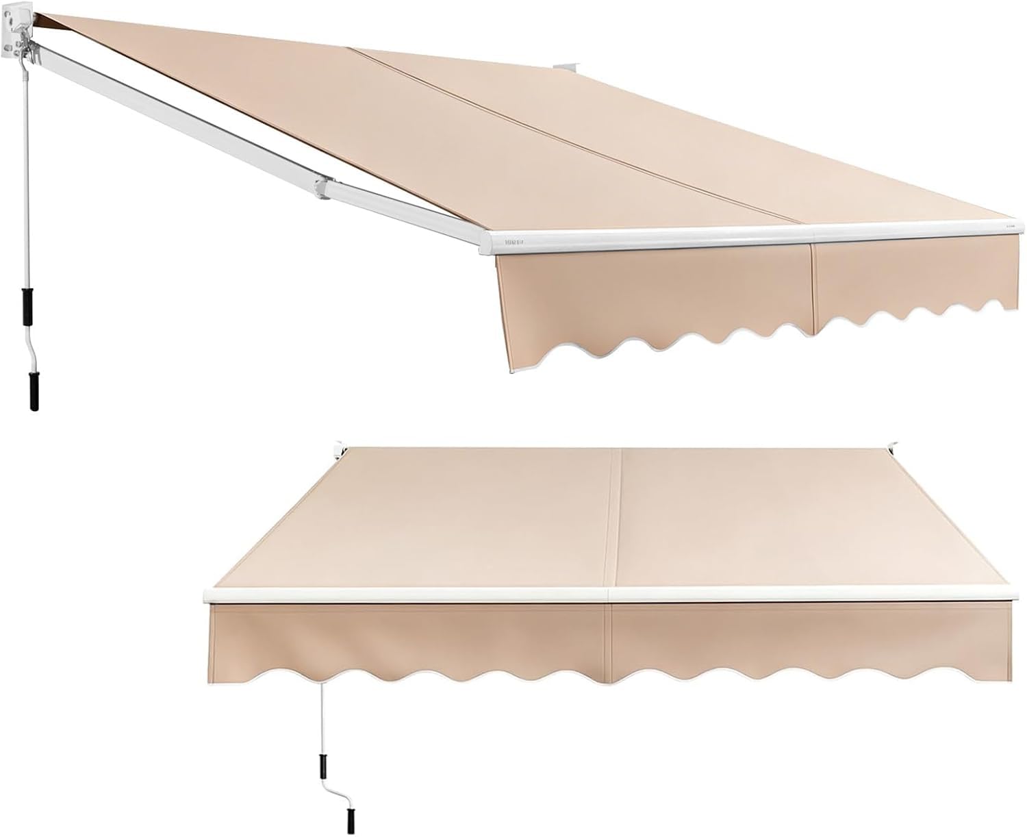 TANGZON Manual Retractable Awning 3 x 2.5M (3 x 2.5M,Beige)