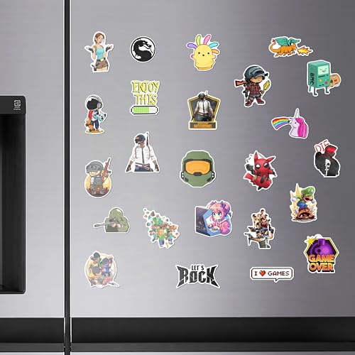 Image of WallDesign Level Up Gaming Magnets - Iconic Designs for Console & PC Gamers, Durable Magnets for PC Cabinet, Metallic Surfaces (Set of 23)