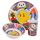 Pokemon- Set Melamina Sin Orla 3 Piezas (STOR ST-06890)
