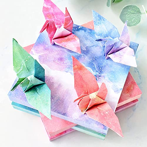 Nhbtykl 400 Sheets Double Sided Origami Paper Kit 3.75 X 3.75 Inch Beautiful Sky Scrapbook Paper Galaxy Outer Space Star Pattern Paper Easy Folding For Arts Crafts School Kids Teachers #TOP4