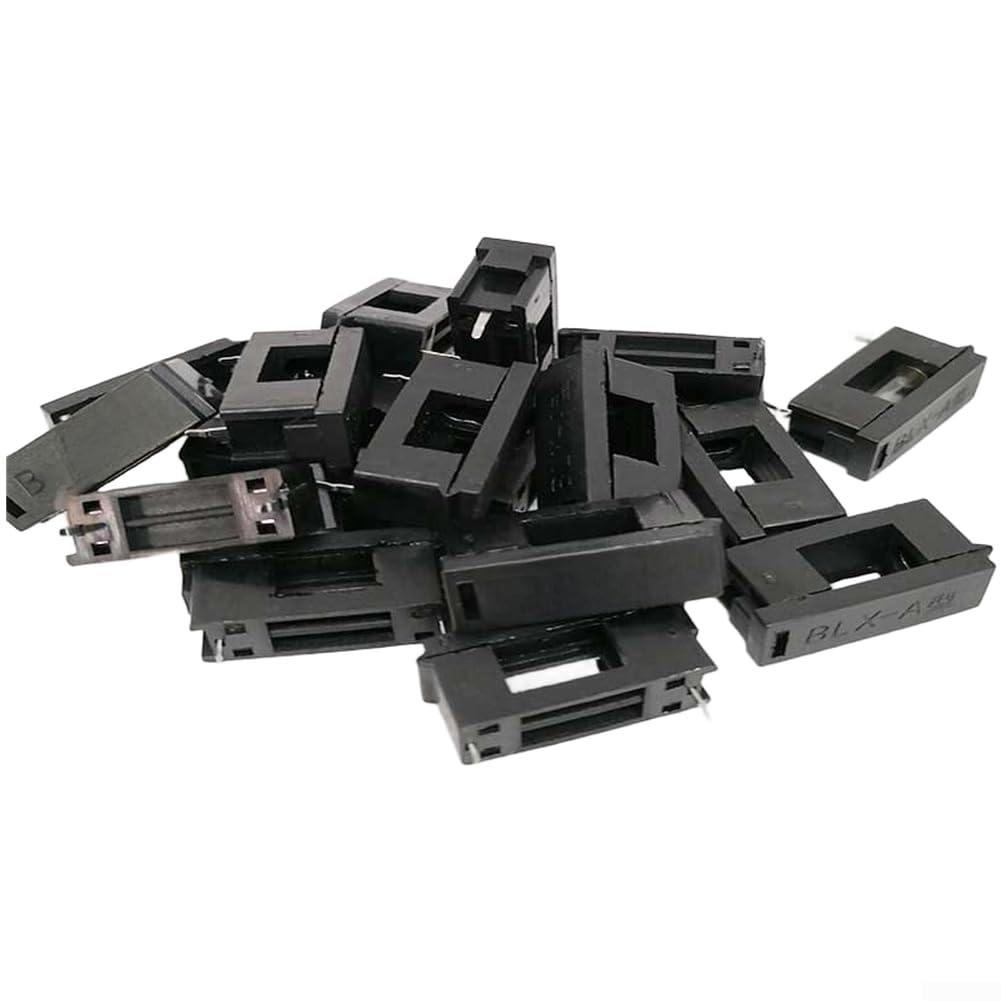 Portafusibili, 5 x 20 mm, resistente al calore, in nylon, nero