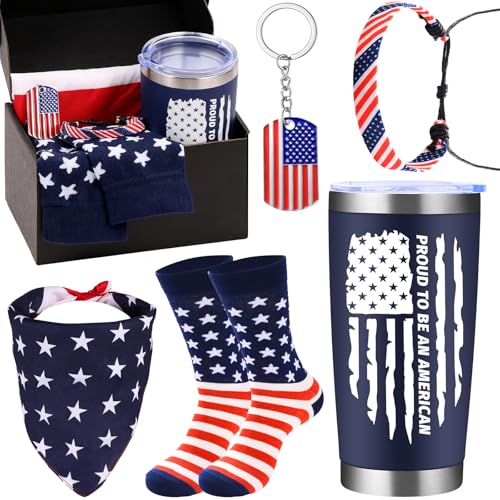 Yoiemivy 6 Pcs New US Citizenship Gifts American Flag Gifts Tumbler Set with American Flag...