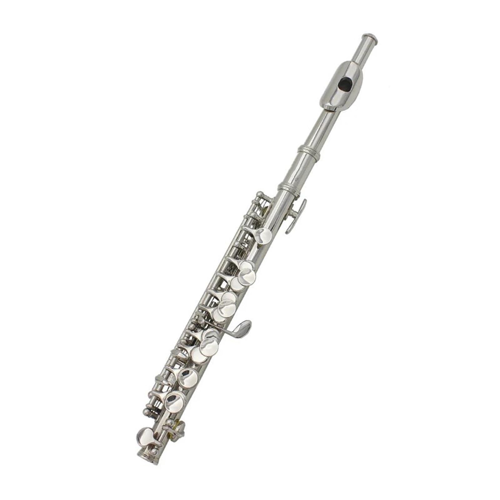 Classic Flet Poprzeczny Flet C Key Piccolo O Połowie Rozmiaru Posrebrzany Miedzionikiel Ze Skórzanym Etui