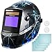 Produktbild Yorbay Solar Automatisch verdunkelnd Schweißhelm,103x62,5 mm Großes Sichtfeld, mit 4 Sensoren und 5 Stück Ersatzgläser, Variable Verdunkelung 5-8/9-13 (Skull, Lightning)