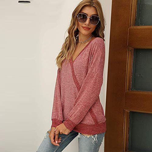 IMixCity Camicia da Donna con Scollo a V Bluse