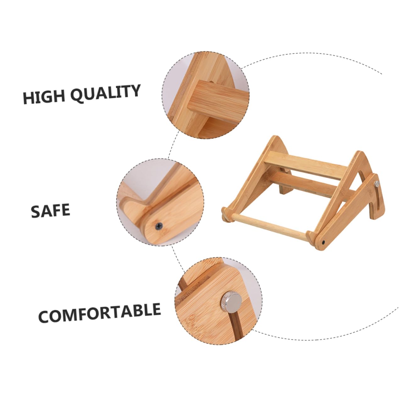 Scrivania Portatile per Laptop in Legno Altezza Regolabile, Design Cavo e Angoli Arrotondati, Supporto Ergonomico Antiscivolo per Casa e Ufficio