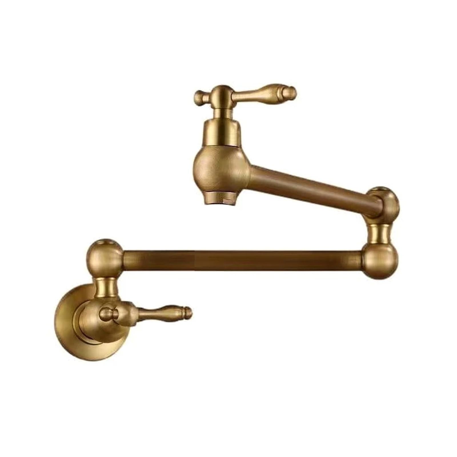 ZQFHSX Folding Kitchen Faucet, Foldable Single Cold Bathroom Rotate Fold Concealed Tap for Most Scenarios(Antique Gold Faucet)