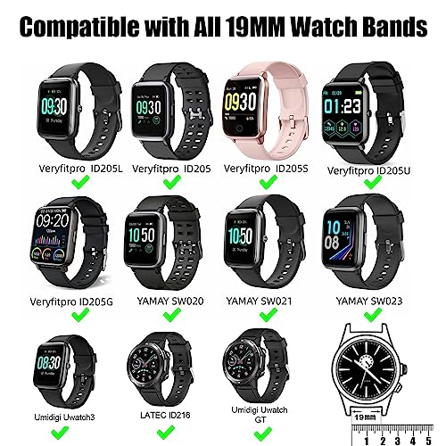 Harikiri Straps Compatible with ID205L,19mm Replacement Strap for Veryfitpro,Yamay fitness,GRV,Willful,Popglory,Blackview,UMIDIGI,ID205S ID205G ID215G ID216 SW020 SW023 WF021 WF025 Uwatch3 - Image 3