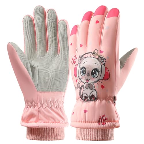 Xiuyer Guantes De Invierno para Niños, Guantes De Nieve para Niños Guantes Cálidos Impermeables para Patinaje Esquiar Ciclismo Snowboard para Niños Niñas 2-13 Años,Guantes De Nieve para Niños