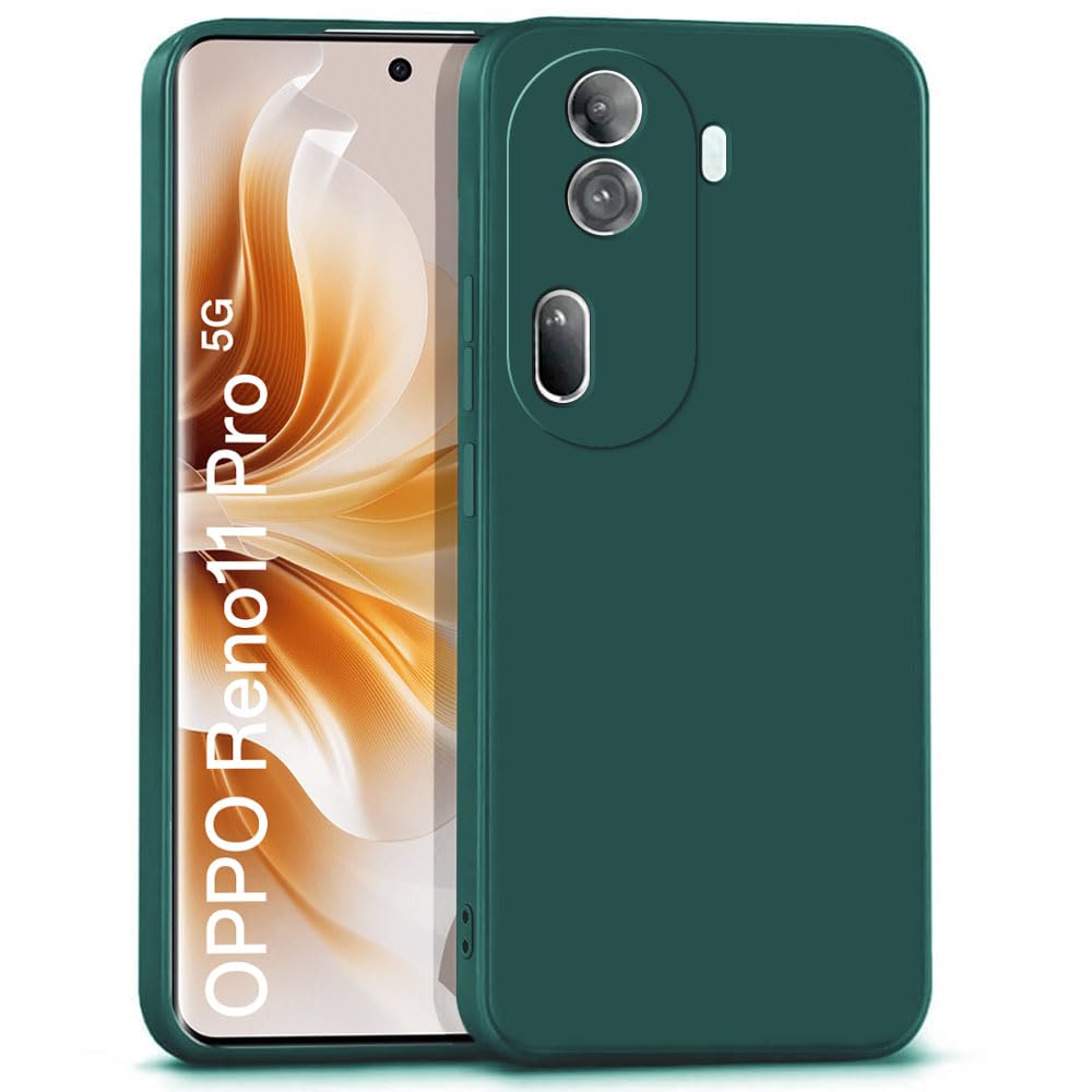 WOW IMAGINE Back Cover for Oppo Reno 11 Pro 5G | Ultra Slim Soft Rubberised Case | Inner Velvet Fabric Lining | Matte Silicone Flexible Mobile Case | Camera Protection - Green (B0CSX7H1QT) Amazon Price History, Amazon Price Tracker