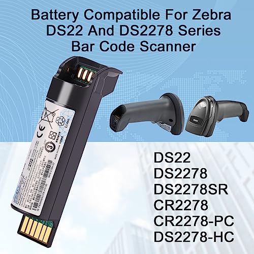 Image of Sicimly for Zebra DS2278 Battery,BT-000317-01 Compatible with DS22 DS2278 DS2208 DS2278-SR CR2278 BT-000317-01 Series Handheld Barcode Scanners,3150mAh Lithium-Ion.
