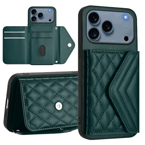 Étui portefeuille iPhone 17 Pro Max en cuir vert, l'alliance de la haute finition et du design