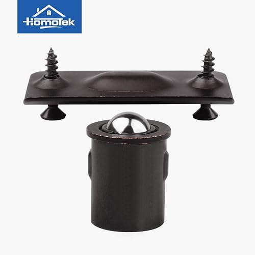Miniatura 10 de HOMOTEK Paquete de 4 atrapadores de bola con placa de golpeo para puertas de armario, níquel satinado, 1316 pulgadas x 1-18 pulgadas, bola de
