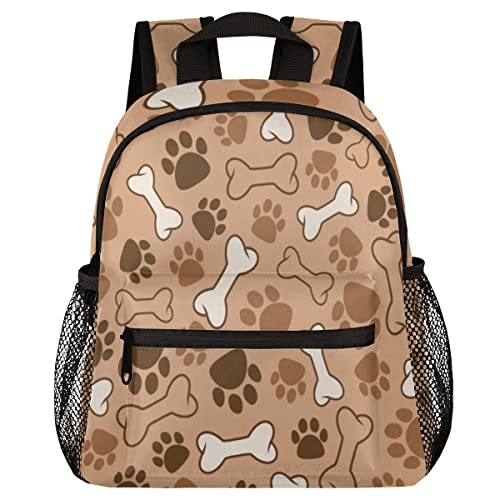 Sac à dos pour enfants léger et spacieux à motif crâne et patte de chien pour le voyage