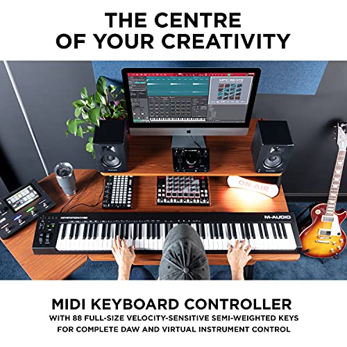 Image of Keystation 88 MIDI Keyboard Controller Beat Maker Bundle with 88 Keys and Sustain Pedal, Plus Software Suite