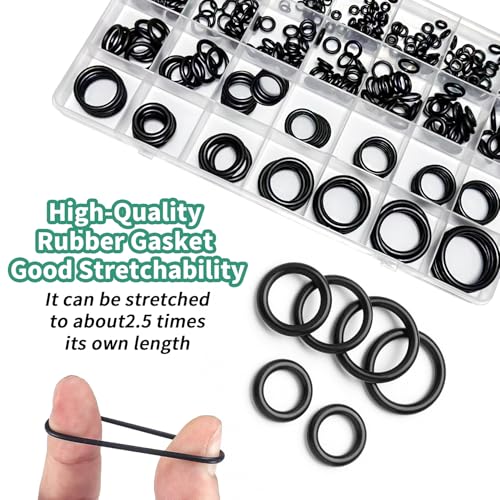 image for Generic 400Pcs Black Small O Ring Assortment Kits 24 Sizes Metric Nitr