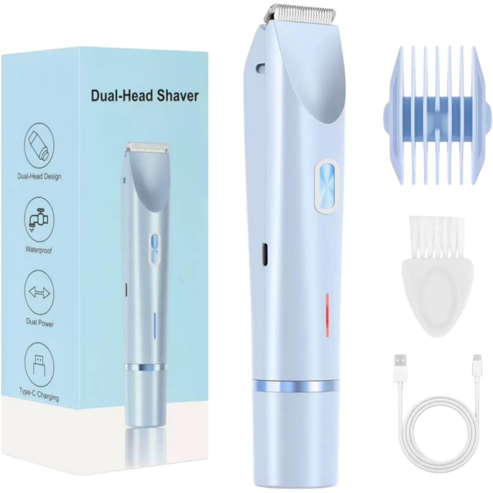 DelicaTrim - Rasoio 2 in 1 potente e delicato Ricarica USB, per Viso, Gambe, Braccia, Per uso a secco e a umido