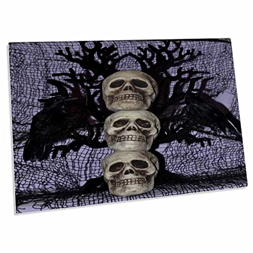3dRose See No Evil Three Small Skulls Stacked - Desk Pad