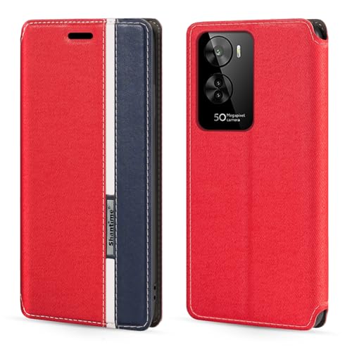 Custodia Flip in a Classiche Compatibile con BQ 6761L Unit Chiusura Magnetica Invisibile e Slot Carta Design a ContrastoRosso righe