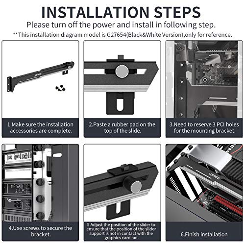 Support carte graphique ajustable blanc pour un maintien parfait du GPU - 7