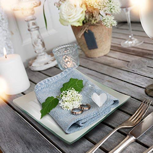 GAC Elegant Designed Square Tempered Glass Dessert Plates Set of 4 – Break and Chip Resistant - Oven Proof - Microwave Safe - Dishwasher Safe 6 Inch - Thumbnail 3