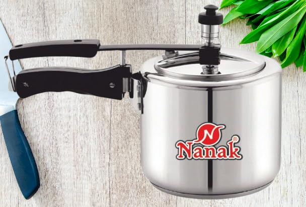 Image of NANAK Pressure Cooker 2L Aluminium Pressure Cooker | Gas & Induction Compatible | Fast Cooking, Durable Body.