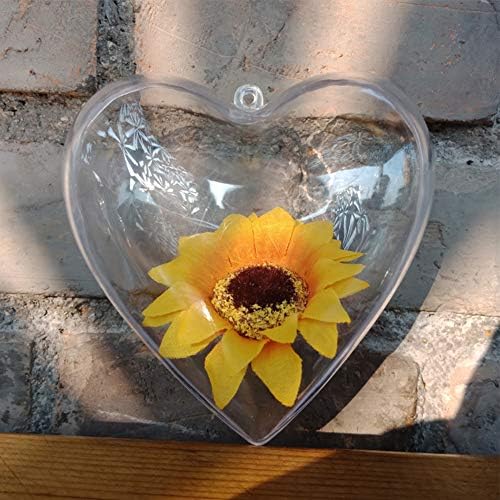 Christmas Decorations, 5/10pcs DIY Clear Plastic Heart Shape Ball Fillable Christmas Baubles Christmas Tree Decor Xmas Gifts Xmas Stocking Fillers