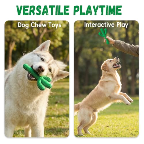 Image of MewaJump Dog Chew Toys, Durable Rubber Dog Toys for Aggressive Chewers Dark Green