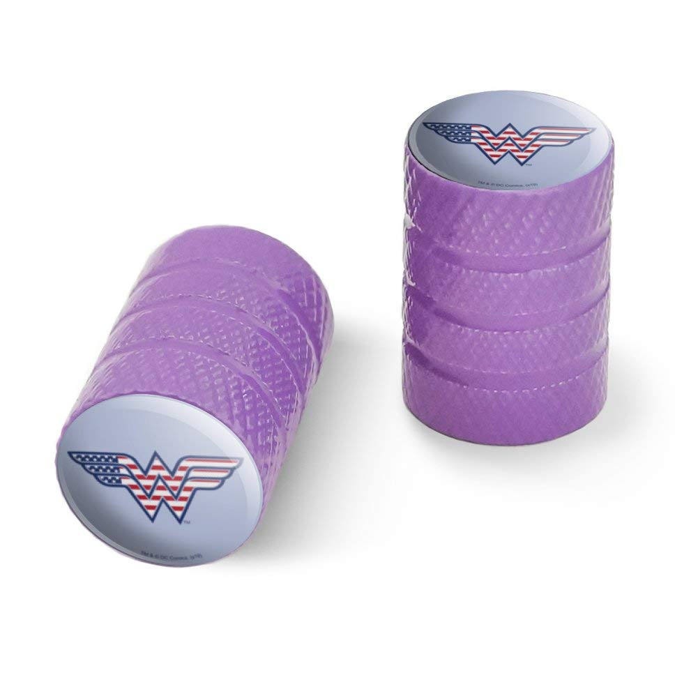 Wonder Woman USA American Flag Logo Motorcycle Bicycle Bike Tire Rim Wheel Aluminum Valve Stem Caps